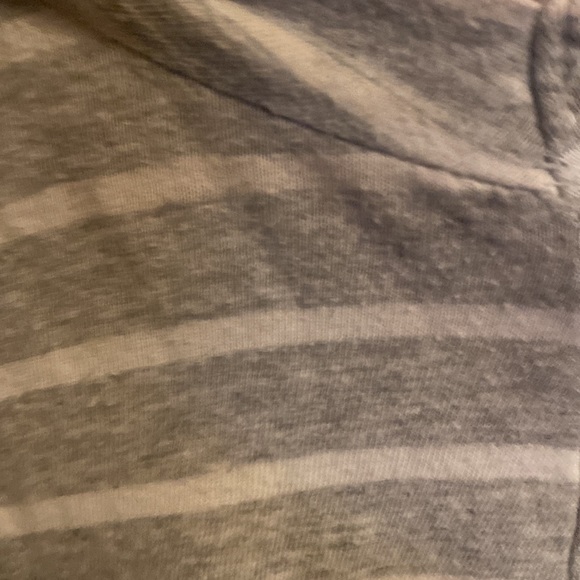 POLO RALPH LAUREN Ladies Gray White Striped Short Sleeve V-Neck Tee Small - Picture 3 of 6